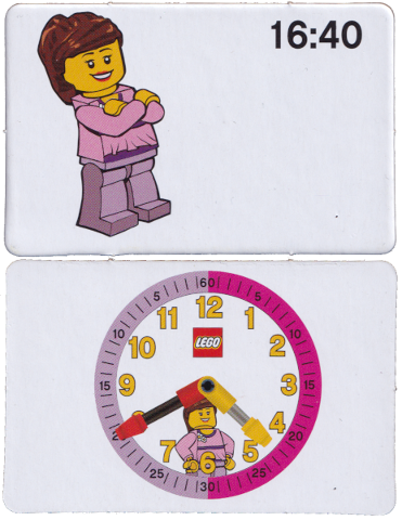 Flash Card, Cardboard, Time Teacher, Girl 16:40