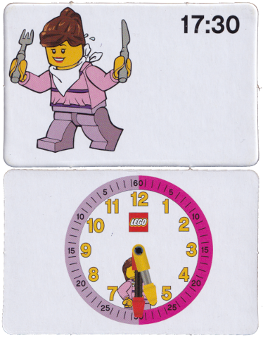 Flash Card, Cardboard, Time Teacher, Girl 17:30
