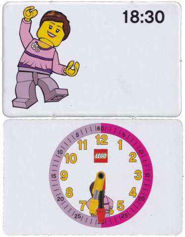 Flash Card, Cardboard, Time Teacher, Girl 18:30