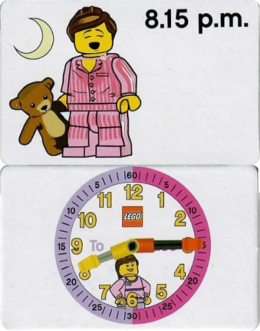 Flash Card, Cardboard, Time Teacher, Girl 8.15 p.m.