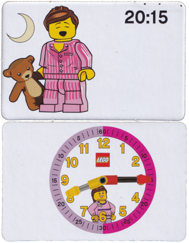 Flash Card, Cardboard, Time Teacher, Girl 20:15