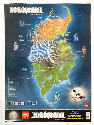BIONICLE Poster, Mata Nui Map