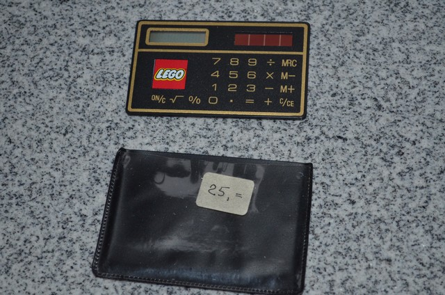Calculator, Solar Powered with Lego Logo Pattern and Case