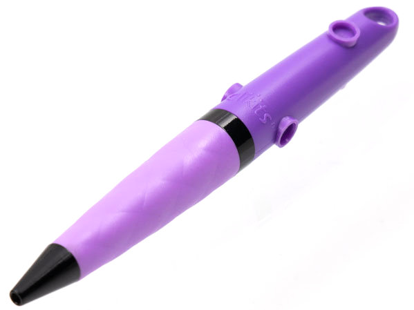Clikits Star Pen, Dark Purple and Black, 4 Icon Holes, Clikits Lavender Rubber Grip, Ring for Carabiner