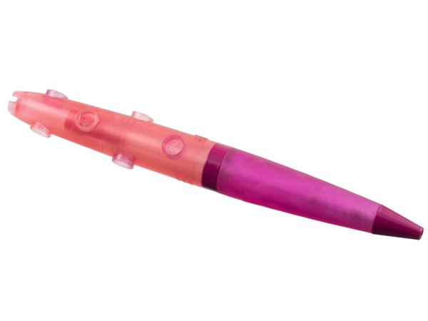 Clikits Daisy Pen, Trans-Pink and Magenta, 9 Icon Holes, Trans-Dark Pink Rubber Grip