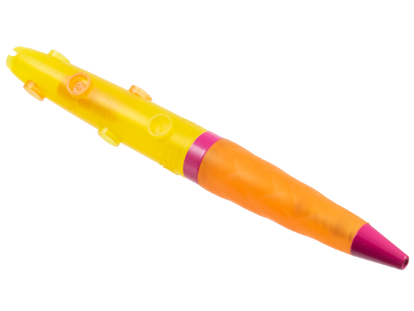 Clikits Daisy Pen, Trans-Yellow and Magenta, 9 Icon Holes, Trans-Orange Rubber Grip