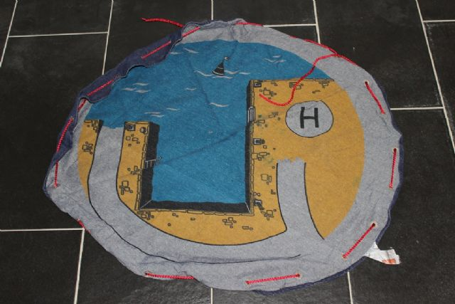 Storage Cloth, City Harbor Boat Dock, Blue Reverse