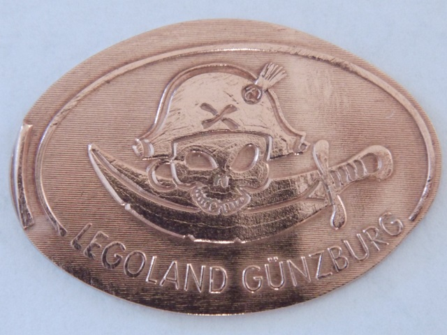Pressed Euro Five Cent Piece - LEGOLAND Günzburg Pirate Head Pattern