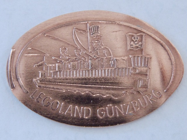 Pressed Euro Five Cent Piece - LEGOLAND Günzburg Pirate Boat Pattern