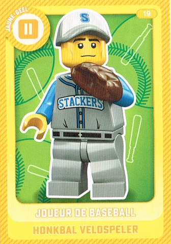 Create the World Trading Card #  19 Joueur de Baseball / Honkbal Veldspeler (Belgian)