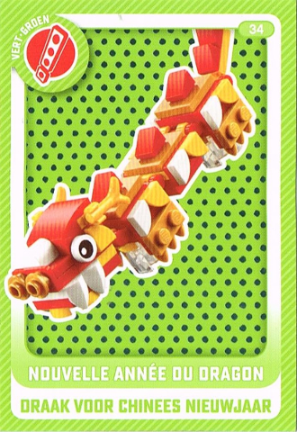 Create the World Trading Card #  34 Nouvelle Année du Dragon / Draak voor Chinees Nieuwjaar (Belgian)