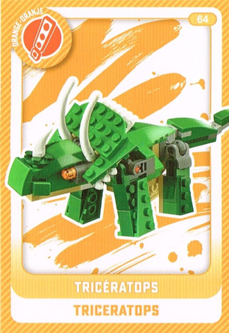 Create the World Trading Card #  64 Tricératops /  Triceratops (Belgian)