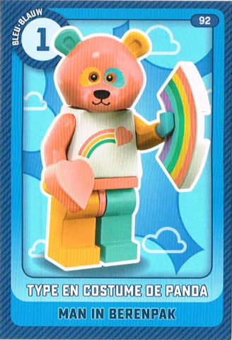 Create the World Trading Card #  92 Type en Costume de Panda / Man in Berenpak (Belgian)