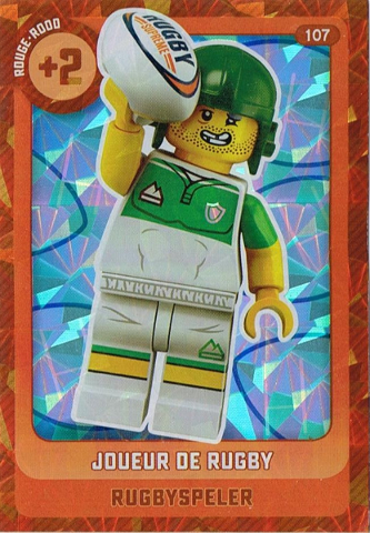 Create the World Trading Card # 107 Jouer de Rugby / Rugbyspeler (Belgian)