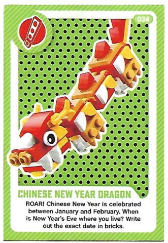 Create the World Living Amazingly Trading Card #034 Chinese New Year Dragon