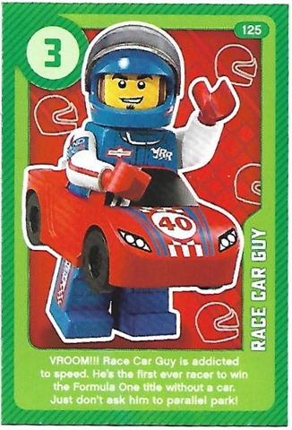 Create the World Living Amazingly Trading Card #125 Race Car Guy