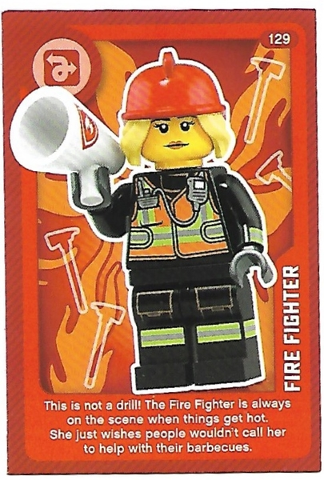 Create the World Living Amazingly Trading Card #129 Fire Fighter