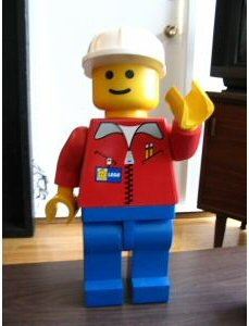 Display Figure 7in x 11in x 19in (red jacket, blue pants, construction helmet)