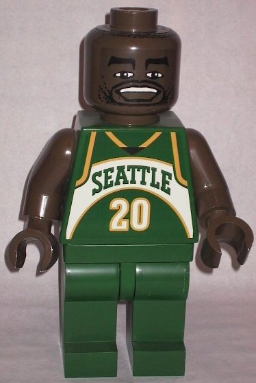 Display Figure 7in x 11in x 19in, Dark Green Jersey, Dark Green Pants (Gary Payton)