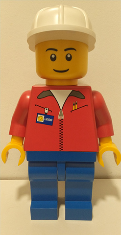 Display Figure 7in x 11in x 19in (Red Jacket, Blue Pants, Construction Helmet, White Pupils)