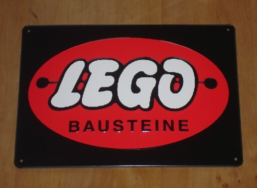 Display Sign Large LEGO Logo Round Bausteine, Metal