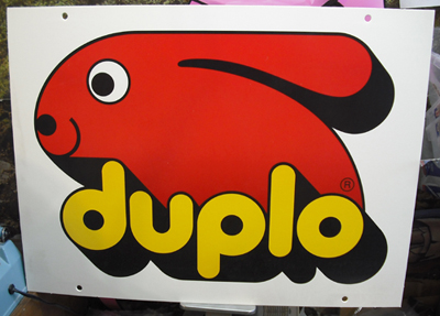 Display Sign Large Duplo Logo on White Background
