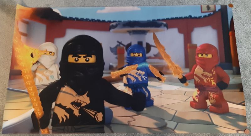 Display Sign Ninjago, 4 Minifigures with Swords