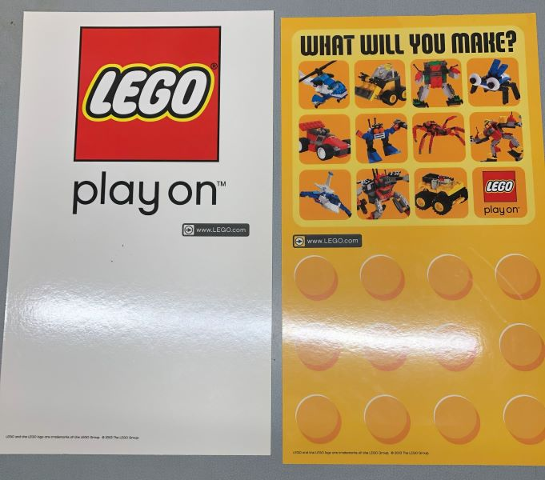 Display Sign LEGO play on Logo / What Will You Make?, Double-Sided