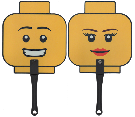 Hand Fan - LEGO Store Hefei, Double Sided Minifigure Head