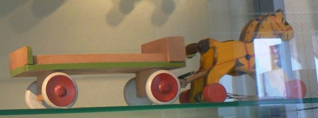 Wooden Horses and Flatbed Wagon