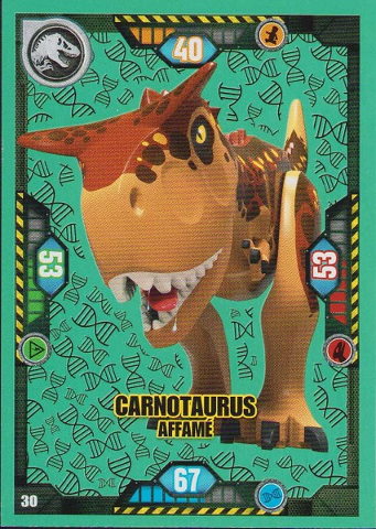 Jurassic World Trading Card Game (French) Series 1 - # 30 Carnotaurus Affamé