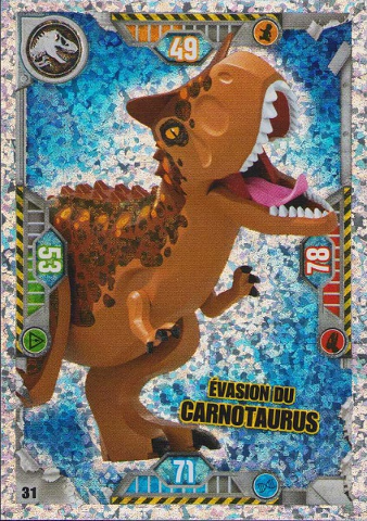 Jurassic World Trading Card Game (French) Series 1 - # 31 Évasion du Carnotaurus