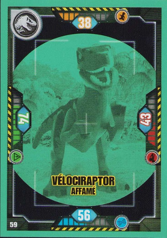 Jurassic World Trading Card Game (French) Series 1 - # 59 Vélociraptor Affamé