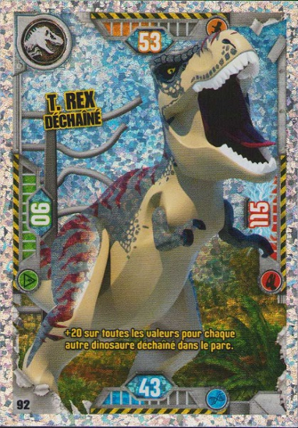 Jurassic World Trading Card Game (French) Series 1 - # 92 T. rex Déchaîné