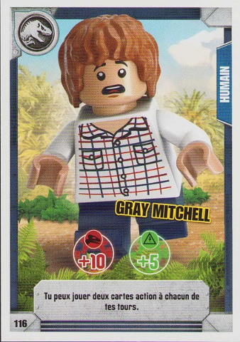 Jurassic World Trading Card Game (French) Series 1 - # 116 Gray Mitchell