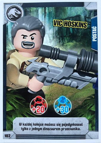 Jurassic World Trading Card Game (Polish) Series 1 - # 102 Vic Hoskins