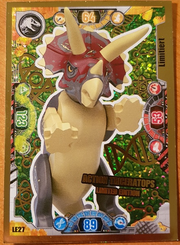 Jurassic World Trading Card Game (German) Series 2 - # LE27 Action Triceratops Limited Edition