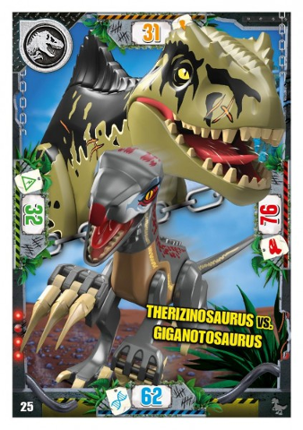 Jurassic World Trading Card Game (German) Series 3 - # 25 Therizinosaurus vs. Giganotosaurus