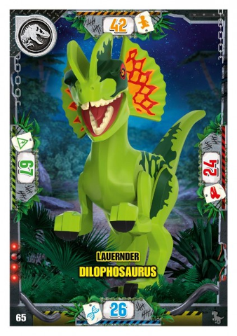 Jurassic World Trading Card Game (German) Series 3 - # 65 Lauernder Dilophosaurus