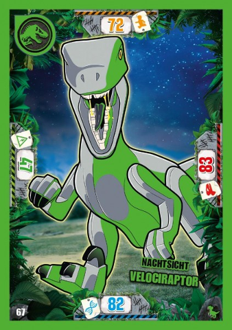 Jurassic World Trading Card Game (German) Series 3 - # 67 Nachtsicht Velociraptor