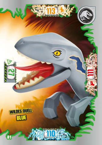 Jurassic World Trading Card Game (German) Series 3 - # 81 Wildes Duell Blue