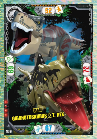 Jurassic World Trading Card Game (German) Series 3 - # 109 Team Giganotosaurus & T. rex