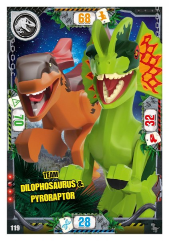 Jurassic World Trading Card Game (German) Series 3 - # 119 Team Dilophosaurus & Pyroraptor