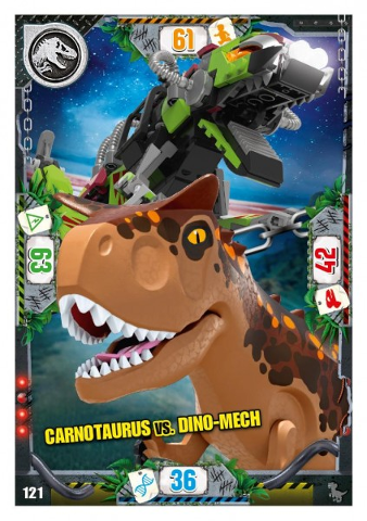 Jurassic World Trading Card Game (German) Series 3 - # 121 Carnotaurus vs. Dino-Mech