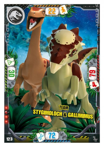 Jurassic World Trading Card Game (German) Series 3 - # 123 Team Stygimoloch & Gallimimus