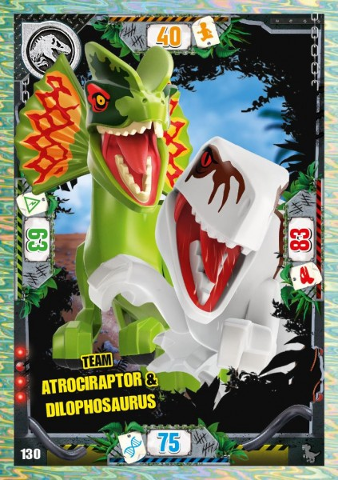 Jurassic World Trading Card Game (German) Series 3 - # 130 Team Atrociraptor & Dilophosaurus