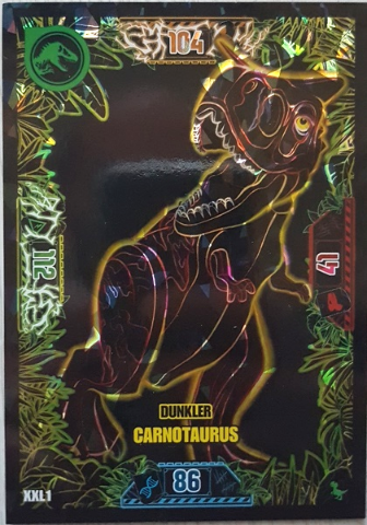Jurassic World Trading Card Game (German) Series 3 - # XXL1 Dunkler Carnotaurus (Oversize XXL)