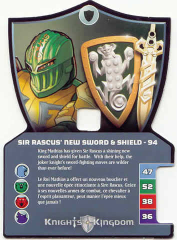 Knights Kingdom II Card, Sir Rascus' New Sword & Shield - 94