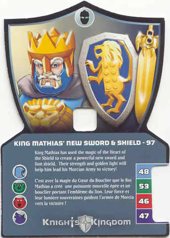 Knights Kingdom II Card, King Mathias' New Sword & Shield - 97