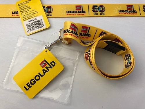Key Neck Strap with Legoland Billund Resort 50 Years 1968 - 2018 Pattern